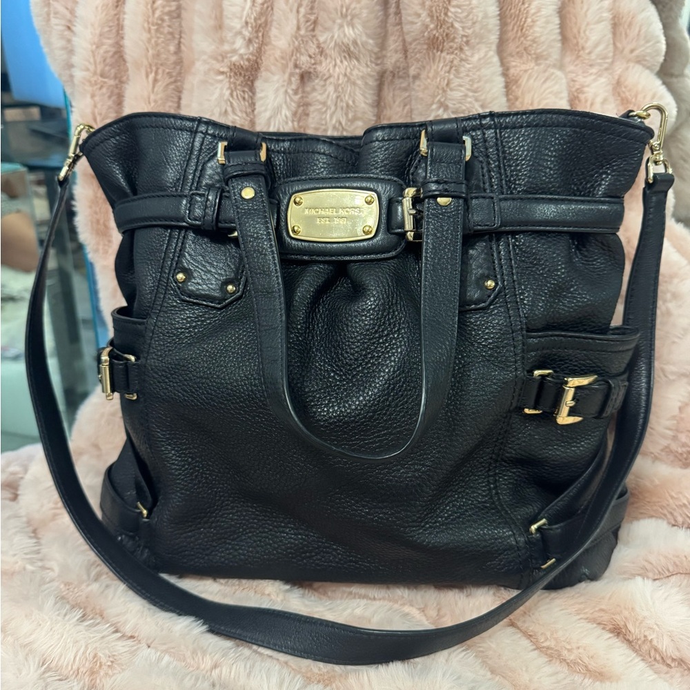 Michael Kors Black Leather Shoulder Bag